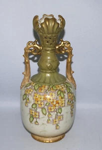 Turn Teplitz Vienna Jugendstilvase E Wahliss Amphora Werke Böhmen, Gold 29,5 cm - Picture 1 of 18