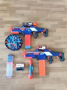2x NERF N-Strike Elite Rapidstrike CS-18 Konvolut Plus Zubehör Elektrisch Maske - Bild 1 von 9