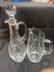Princess House Heritage Crystal Pitcher And Decanter W-stopper - Picture 1 of 6