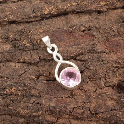 Подарок жене кулон ювелирные изделия серебро 925 пробы морганит драгоценный камень ручной работы - Изображение 1 из 3