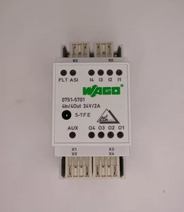 WAGO 0751-5701 ASi Digital IO IP20 4 IN / 4 OUT 24V / 2 A AS-Interface Slave - Foto 1 di 3