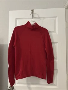 Athleta Gr. Large Flurry Seamless Turtleneck Top Clover Berry Red Cabin Core Slim - Bild 1 von 11