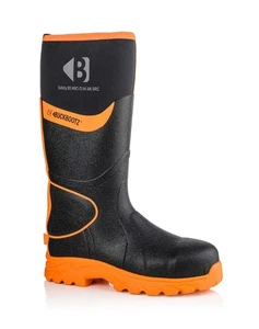 Buckbootz BBZ8000 Herren schwarz/orange Sicherheit Composite Zehen-/Zwischensohle S5 WP Gummistiefel - Bild 1 von 1