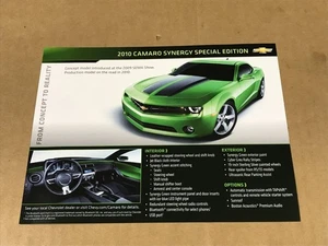2010 Chevrolet Camaro Synergy Special Edition Dealership Salesman Flyer - Foto 1 di 2