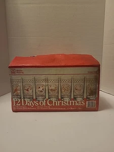 Set completo bicchieri da bevande vintage Anchor Hocking 12 giorni di Natale 12,5 once - Foto 1 di 17