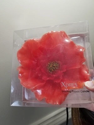 XpresSpa Floating Poppy Candle Orange New In Box Large - Image 1 of 4