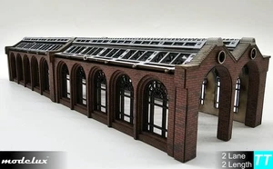 Modelux TT GAUGE 'Cheltenham' 2 Lane Double Length Engine Shed Kit - Picture 1 of 6