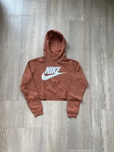 Nike Women’s Crop Hoodie XS Orange Long Sleeve Cropped - Picture 1 of 5