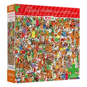 Ceaco Jigsaw Puzzle; One Hundred Reindeer and a Santa; 300 pcs; 2288-1 - Picture 1 of 3