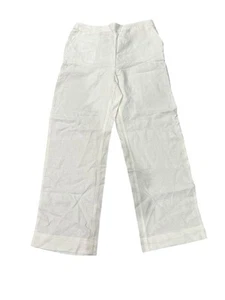 Nuevo con Etiqueta Chico’s Blanco Crujiente Lino Recto Pierna Ancha Pantalones Talla 1 - Imagen 1 de 11