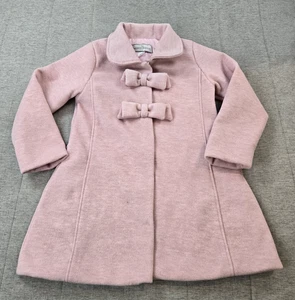 American Widgeon Mädchen Druckknopf Stepp gefüttert Wolloptik rosa zwei Schleifen Auto Mantel 8 - Bild 1 von 9