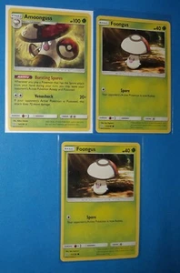 Amoonguss 14/236, 3x Foongus 13/236 Pokemon card SM Unified Minds NM - Picture 1 of 2