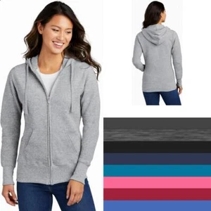 Port & Company ® Ladies Core Fleece Full-Zip Hooded Sweatshirt LPC78ZH XS-4XL - Picture 1 of 51