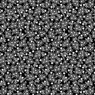 Wilmington Prints - Shadow Blooms - Small Floral - Black, Fabric BTY - Image 1 of 4