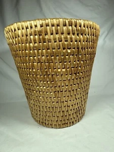 Vintage Wicker Planter Rattan Basket Rustic Boho Lined 24.5cm - Picture 1 of 11