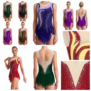 Damen Unitard Splice Strampler Ballerina Body Wettkampf Turnanzug Modern Mesh - Bild 1 von 63