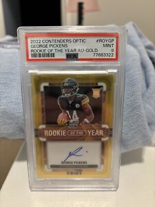 Contenders Optic George Pickens Rookie Of The Year Auto Gold /10 PSA 9 RC