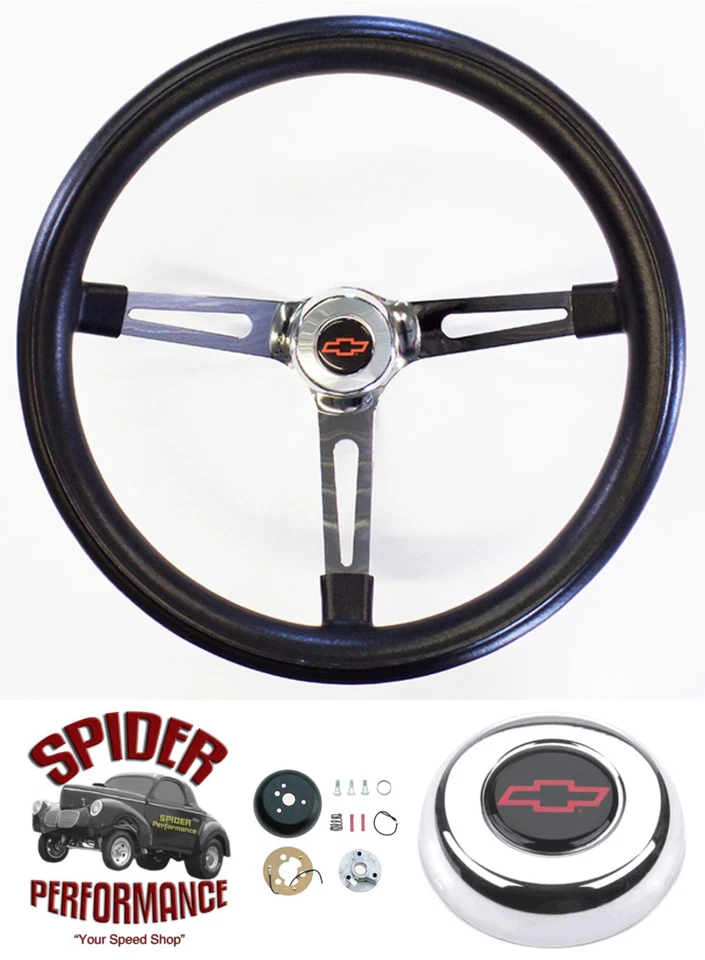 Volante Chevrolet 1953-1954 pajarita roja 15" muscle car cromado Foto 1 de 4