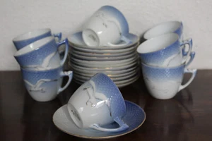 B&G MÖWE MIT GOLDRAND KAFFEETASSE & UNTERTELLER HANDGEMALT BING&GRÖNDAHL #11337 - Bild 1 von 6