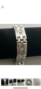 Helzberg Diamonds Stainless Steel Bracelet With Diamond Accents - Picture 1 of 10