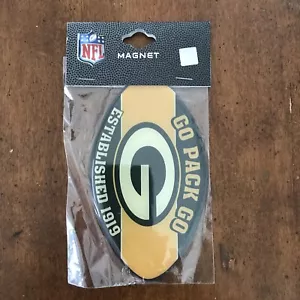 GREEN BAY PACKERS SLOGAN "GO PACK GO" NFL FOOTBALL MAGNET 4 1/2" - Picture 1 of 4