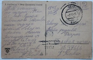 WW2 Soviet Fieldpost Unit 37666 Mail 3.2 1945 Injured Latvian Message war censor - Foto 1 di 2