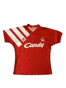 Liverpool FC Vintage 1991/92 Adidas Candy Home Football Jersey Size M Fits Large - Picture 1 of 8