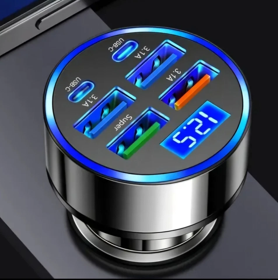 Auto Schnell Ladegerät USB & USB-C | Handy Stecker KFZ Zigarettenanzünder | Auto - Bild 1 von 1