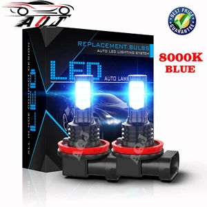 Xenon Ice Blue H11 8000K LED Bulbs For 2014-2017 Jeep Grand Cherokee Fog Light - Picture 1 of 10