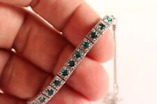 925k Sterling Silver Turkish Handmade Jewelry Autentic Emerald Bracelet