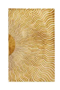 Sunbeam Serenity Hand-Tufted Wool Rug, Custom 8x10 Modern Wave Design. - Picture 1 of 6