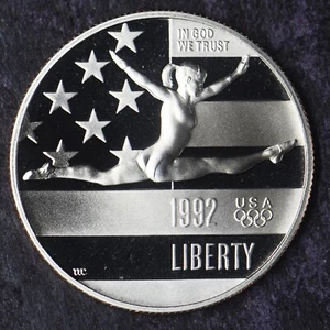 1992-S Proof Olympic Gymnastics Modern Commemorative Half Dollar 50C - Picture 1 of 2