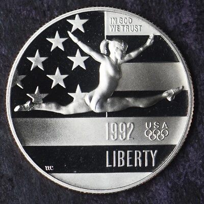 1992-S Proof Olympic Gymnastics Modern Commemorative Half Dollar 50C - Image 1 of 2