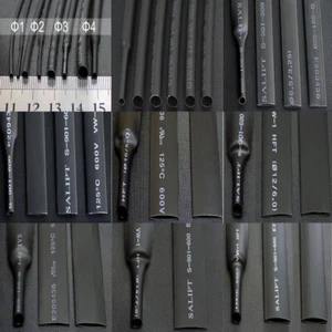 0.6mm-50mm 2:1 Heatshrink Heat Shrink Shrinkable Tube Tubing Wire Sleeving Black - Picture 1 of 2