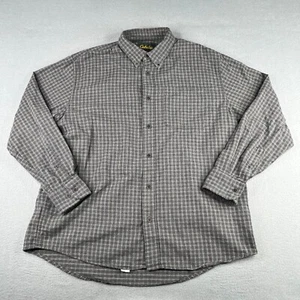 Cabela's Shirt Large Reg Gray Flannel Feel Tattersall Button Up Long Sleeve Mens - Picture 1 of 12