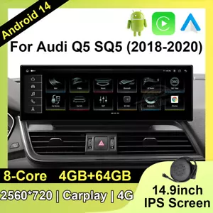 14,9" Android14 Autoradio 8-Core 64GB GPS Navi LTE 4G WIFI Für AUDI Q5 2017-2020 - Bild 1 von 19