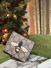 Gucci Wallet For Men Black Leather Bee Collect Authentic With Box Medium Bilfold