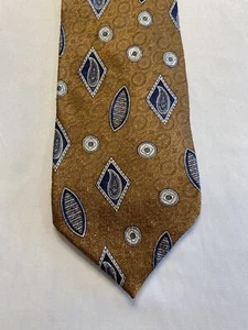 Men’s Tie Pierre Cardin 100% Silk Gold With Designs - Picture 1 of 3