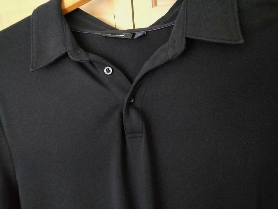 Black Casual Dress 3-Button Short Sleeve Large L mens boys polo Shirt 100 Cotton - Image 1 of 4