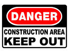 Keep Out Construction Area Sign Custom Metal Sign Durable Aluminum No Rust D#273