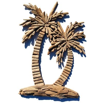 SEESTERN Treibholz Deko Kokos Palmen (88 cm) Motiv Wanddeko Driftwood Holzdeko - Bild 1 von 4