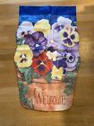 Evergreen Enterprises Pansy Welcome Large Flag Banner 23x37