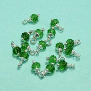 100 Pcs Green Faceted Loreal Beads Rondelle 8mm - Picture 1 of 7