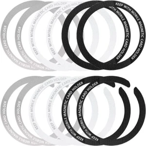 12 Pcs Magnetic Wireless Charging Metal Ring with Sticker Universal Ultra Thin - Picture 1 of 7