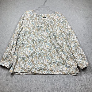 Talbots Plus langärmlige Bauernbluse Paisleymuster Damen 3X - Bild 1 von 10