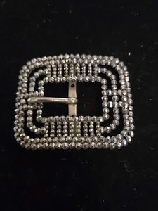 Antiguo zapato/cinturón con cuentas de marcaita de acero corte francés hebilla - Imagen 1 de 6