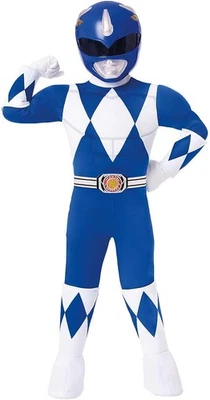 Máscara Spirit Halloween Mighty Morphin Power Ranger azul niño pequeño 5T-6T Foto 1 de 3