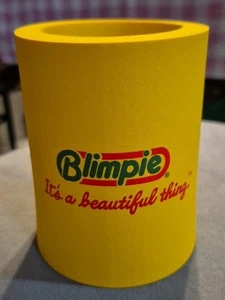 Blimpie "It's A Beautiful Thing" Can Insulator Soda Beer Yellow - Picture 1 of 8