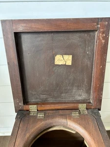 Antiker Holz Kommodenstuhl Töpfchen Sitz Toilette Original Preisschild! - Bild 1 von 16