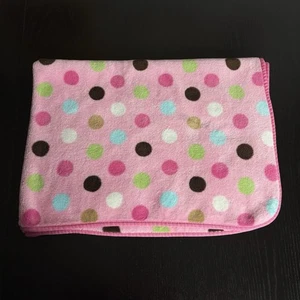CIRCO Baby Girl Blanket Polka-Dot Print Pink Brown Blue Green White - Picture 1 of 6